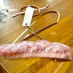 NWT $25 HAH All Choked Up Soft Pink Lace Choker Y2K Coquette Twee Girly Sz SMALL